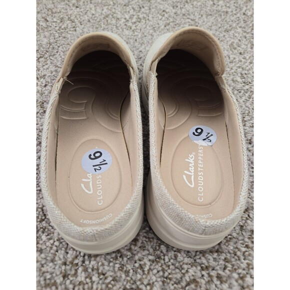 CLARK Cloudsteppers Shoes Womens Size 9.5 Tan Breeze Shore Slip On Comfort Mule - Picture 5 of 9